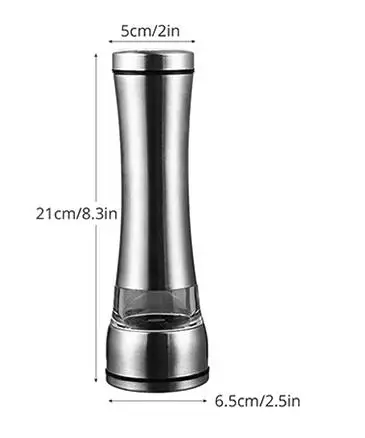 stainless steel Long Мельница для соли и перца измельчители из нержавеющей стали морская соль мельница для перечной кукурузы с регулируемой Керамической шлифовальной машиной кухонные инструменты - Цвет: stainless steel Long