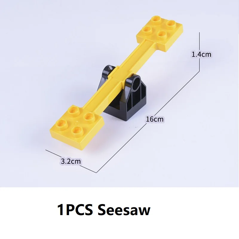 Seesaw Строительные блоки большого размера, аксессуары, совместимые с Duploed DIY, детали блоков, рисунок, строительный лабиринт, гоночный трек, детские игрушки, подарки - Цвет: Seesaw
