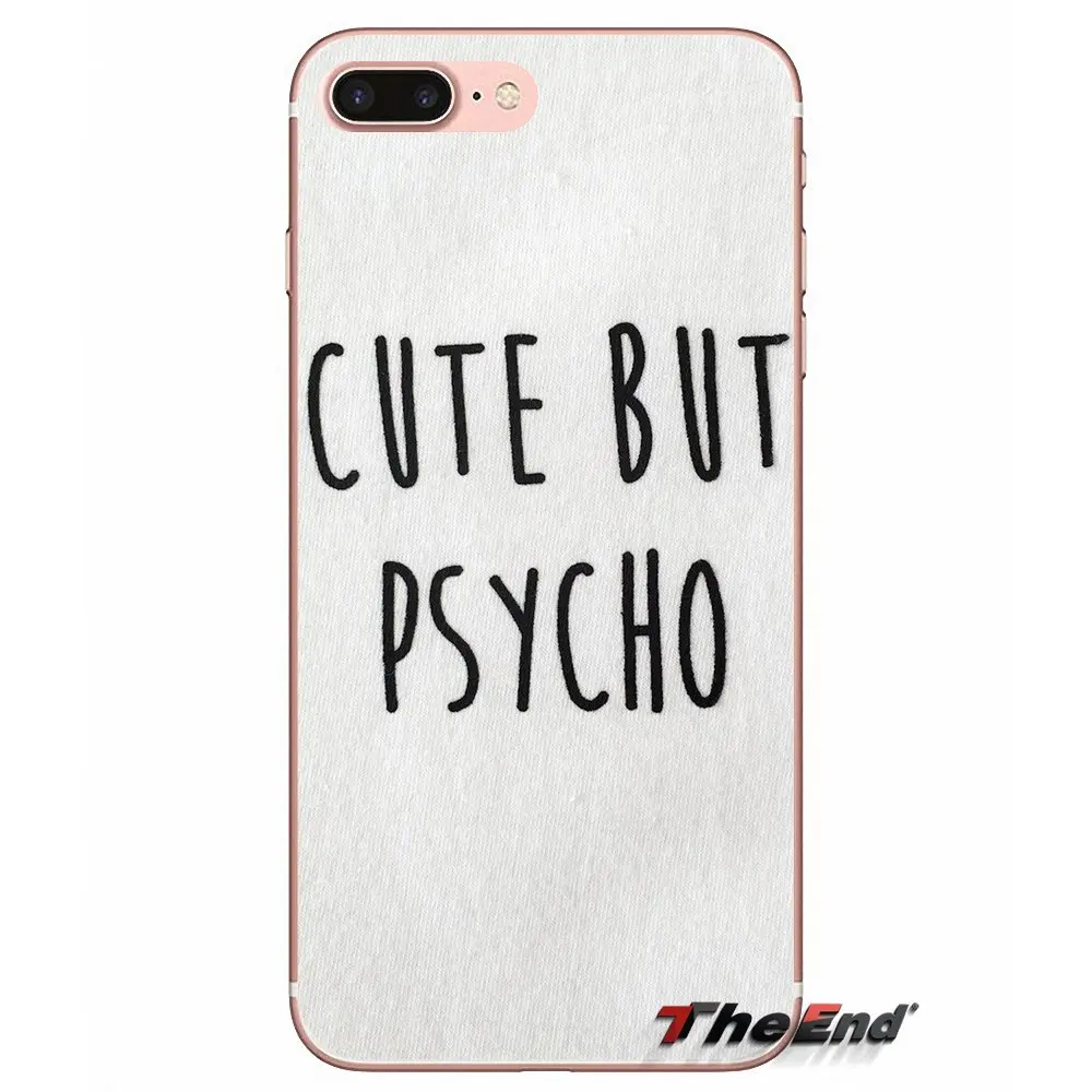 Розовый сексуальный милый но PSYCHO Quote мягкий чехол для Samsung Galaxy S3 S4 S5 MINI S6 S7 edge S8 Plus