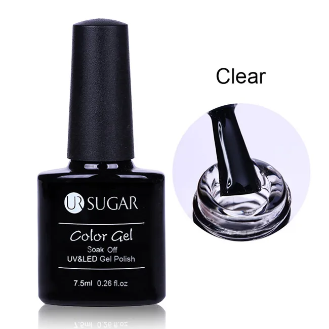 Clear Ur Sugar, 7,5 мл, цветочный Гель-лак, белый, прозрачный, Цветочный, цветной, УФ-Гель-лак для ногтей, долговечный, не впитывается, сделай сам, для дизайна ногтей, клей - Цвет: Clear