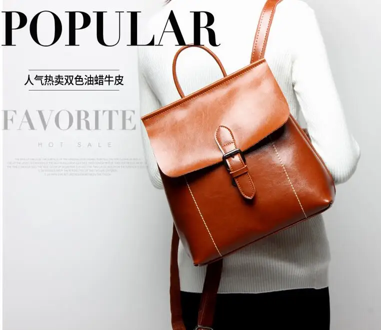 Женский рюкзак из натуральной кожи, винтажный школьный рюкзак для студентов, лучший подарок