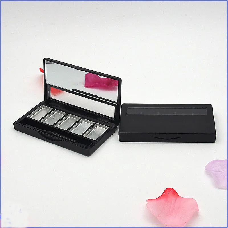 Eye shadow Palette Empty Lipstick Container 5 Grids DIY Eyeshadow Packing Compact with Aluminum Pan lip brush Makeup Container