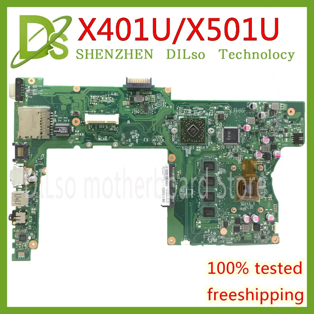 

KEFU X401U-M3 For ASUS X401U X501U Laptop Motherboard X401U AMD cpu onboard X401U Mainboard 4G/2G RAM Test