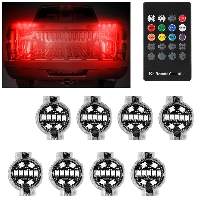 8 Pods RGB светодиодный подсветка салона автомобиля свет комплект Звук