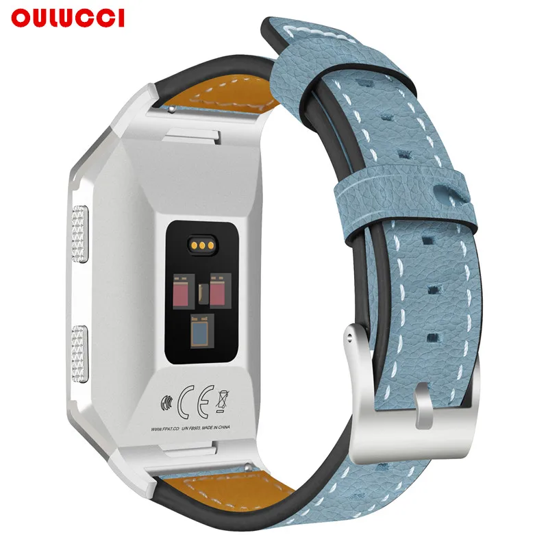 NEW Genuine Leather Band Strap Replacement Accessories Wristband for Fitbit Ionic Women Men 5 Colorful Black | Электроника