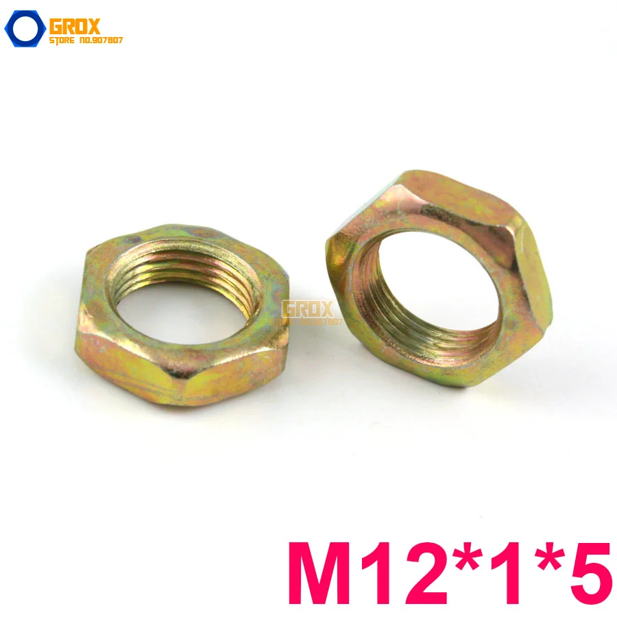 

40 шт. M12 * 1*5 тонкая гайка с тонкой резьбой, оцинкованная углеродистая сталь