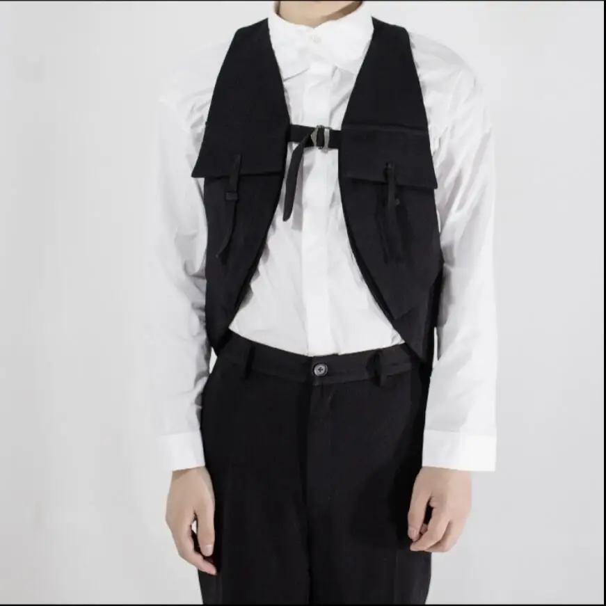 Мужской жилет Черный Повседневный дизайнерский большого размера S-6xl | Мужская