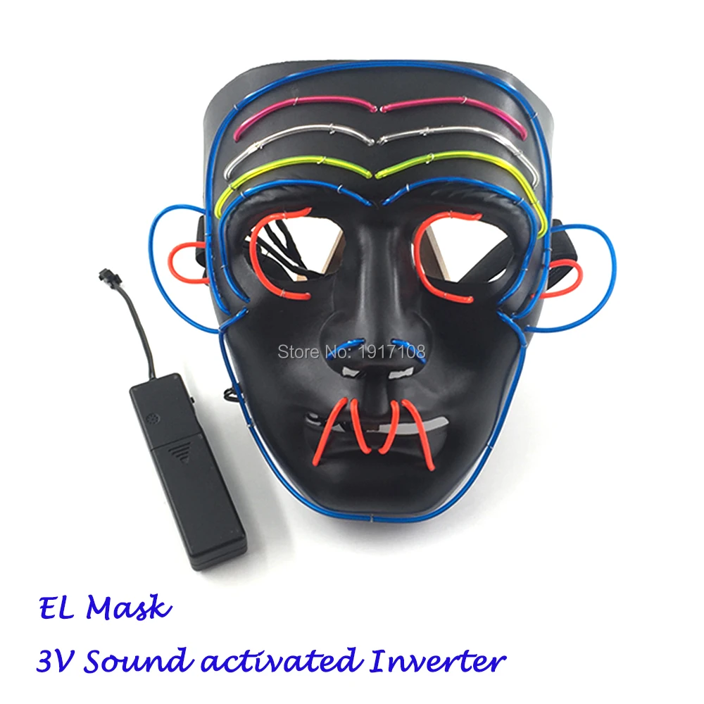 Новый Тип EL провода страшно маска Забавные Животные кошка обезьяна светодиодный