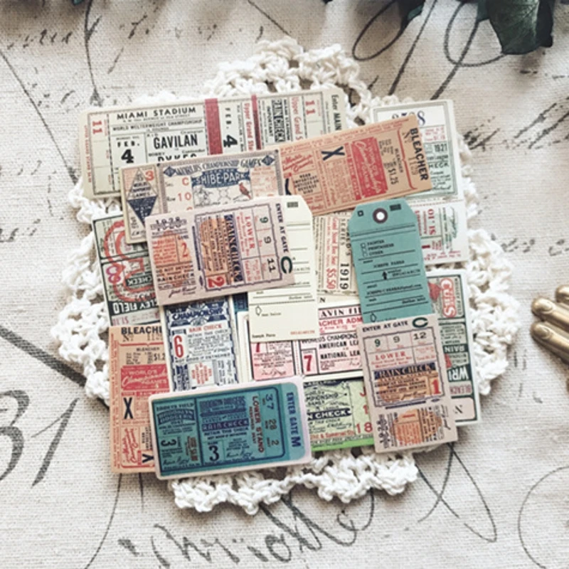 Стикеры в виде винтажной карты билетов 22 дюйма бумага для рукоделия скрапбукинга