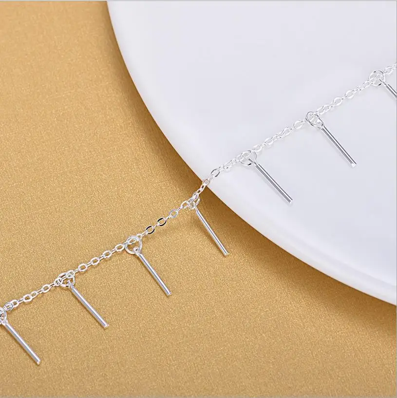 Everoyal Charm Long Tube Silver Anklets For Women Jewelry Fashion Lady 925 Bracelets Girl Accessories Lover Gift | Украшения и