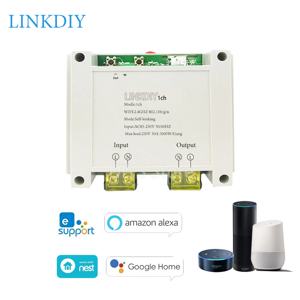 Wi-Fi умный переключатель 30A реле Универсальный DIY дом устройство света контроллер