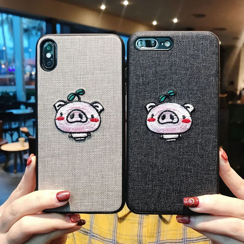 Rheinruby Embroidery Case For iPhone X XS XR Max 6S 7 8 Plus Cases Huawei P20 Pro Lite Galaxy Note 9 S8 S9 |