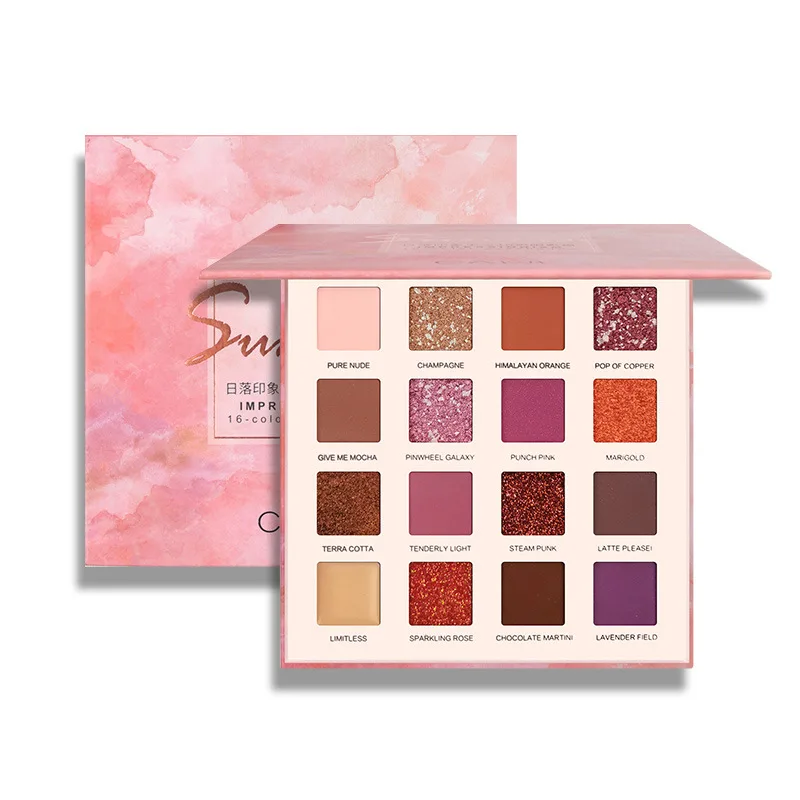 16 цветов диск для теней блестки мерцающие матовые студенческие косметика