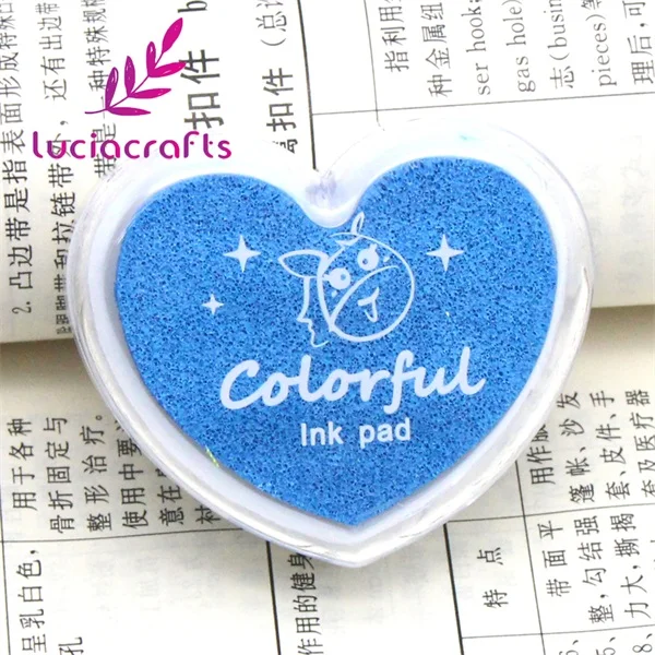 Распродажа! Lucia crafts 4*5 см конфетный цвет маленький свежий сердце форма Любовь Inkpad хроматические Inkpad 1 шт/lotI I1107 - Цвет: Blue