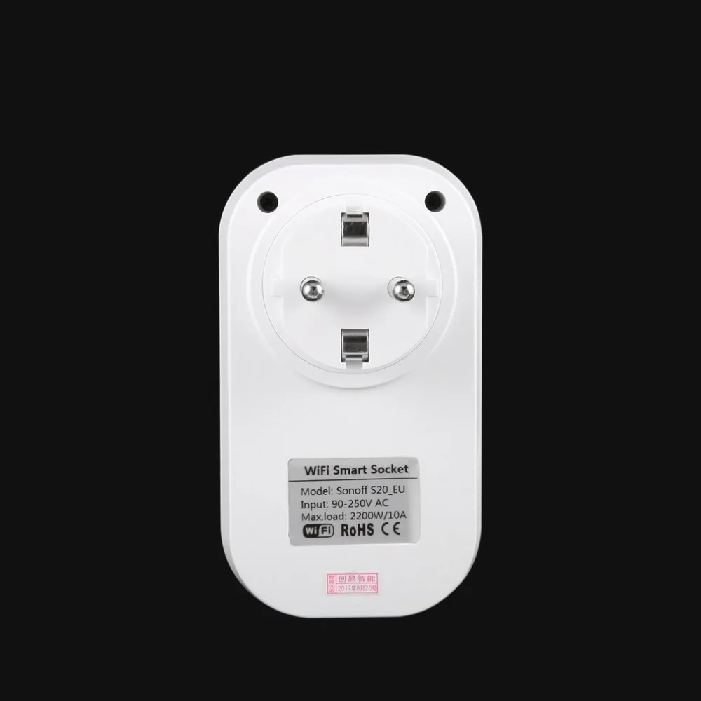 Sonoff S20 умный дом Wifi беспроводной пульт дистанционного управления розетка питания через приложение телефон Бытовая Автоматизация розетка переключатель таймер