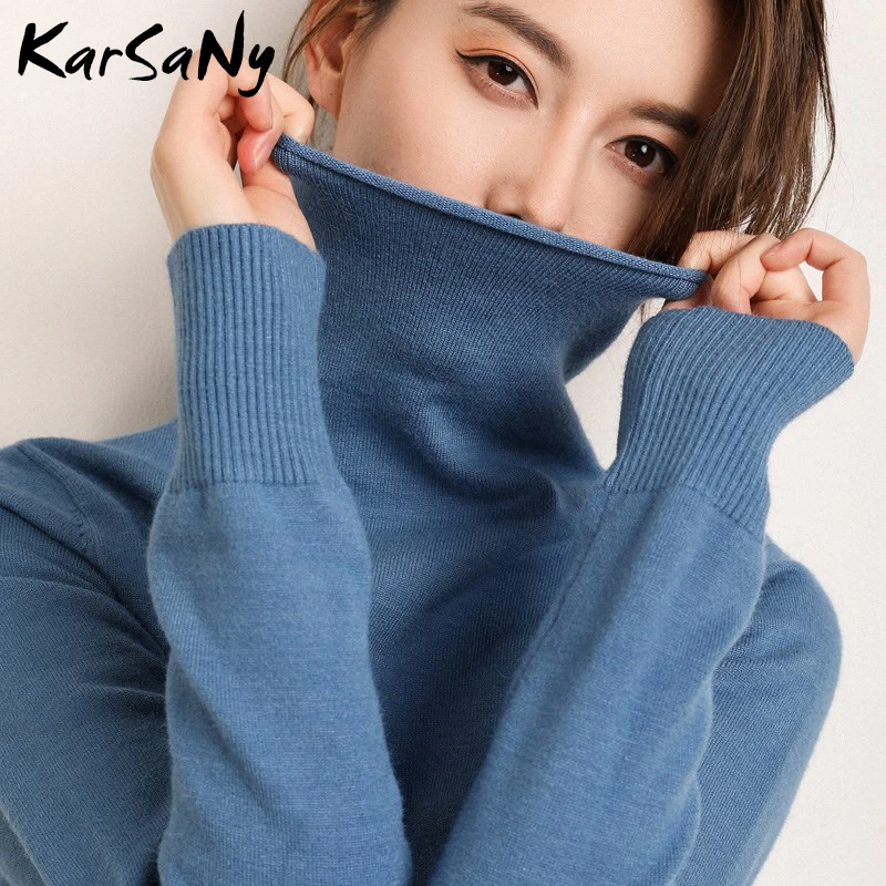 Winter Cashmere Sweater Women Wool Pullover Women's White Turtleneck Soft For Woman Sweaters | Женская одежда