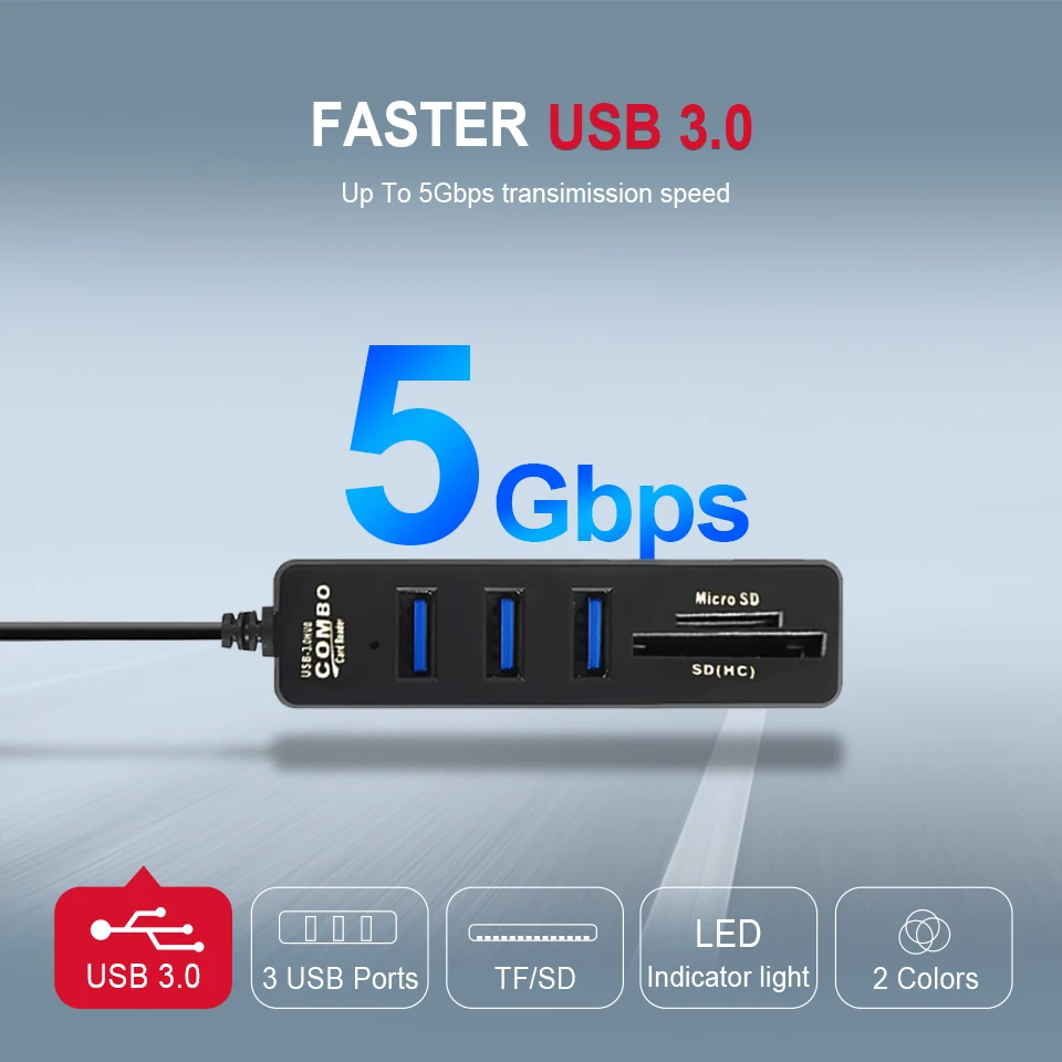 Usb-хаб 3/6 порт расширитель адаптер USB 3,0 концентратор Мульти USB разветвитель 2,0 хаб 3 хаб 3,0 несколько USB3.0 usb-концентратор кардридер для ПК