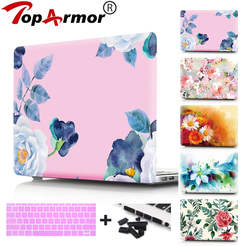 Жесткий чехол с цветочным узором для Macbook Pro Touch bar 13 A1706 A1708 A1707 MacBook Air 11 Retina 12 дюймов