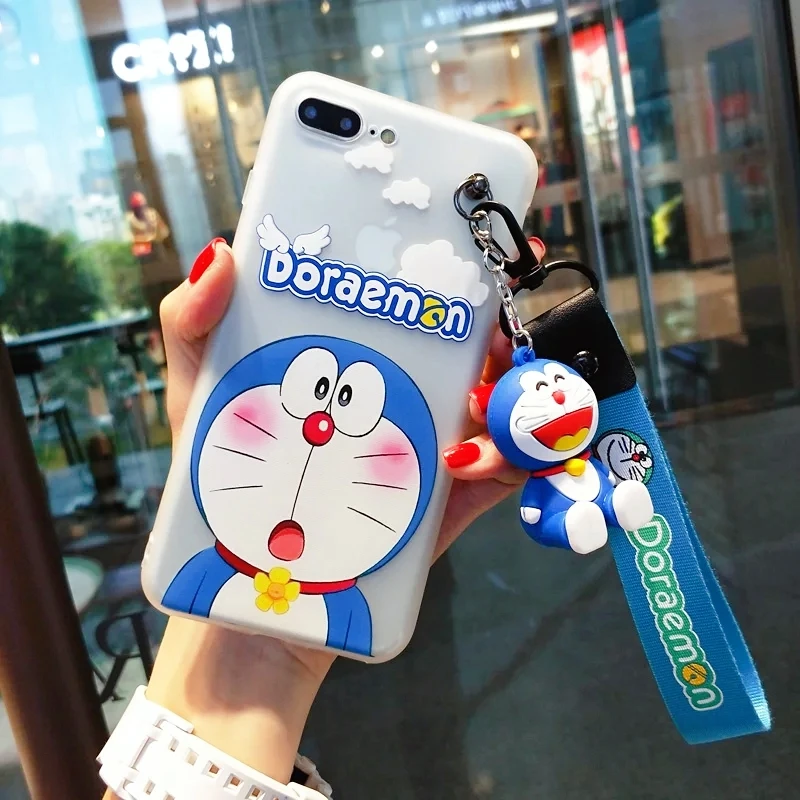 Чехол для iPhone 8 с рисунком Doraemon чехол телефона X plus/6 6s plus мягкий 7 + 3D держатель