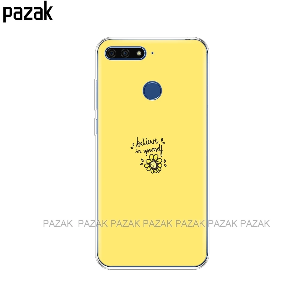 34529 Силиконовый чехол для телефона huawei Honor 7A pro, 5,7 дюймов, мягкая прозрачная задняя крышка из ТПУ, полная защита 360, для huawei Honor 7A pro - Цвет: 34529