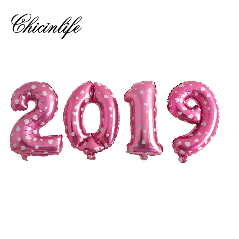 Chicinlife 4 шт. розовое золото 16 дюймов номер &quot2019&quot фольга баннер из воздушных шаров