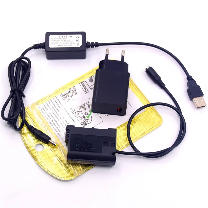 USB кабель 5V3A зарядное устройство+ EN-EL15 MB-D15 аккумуляторной батареей EP-5B Переходник постоянного тока для Nikon Z7 Z6 D7500 D7200 D850 D810 D800 D800E D750 D610