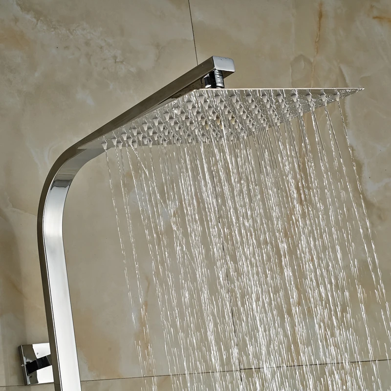 Яркий хромированный Термостатический смеситель для душа и ванны настенный 8