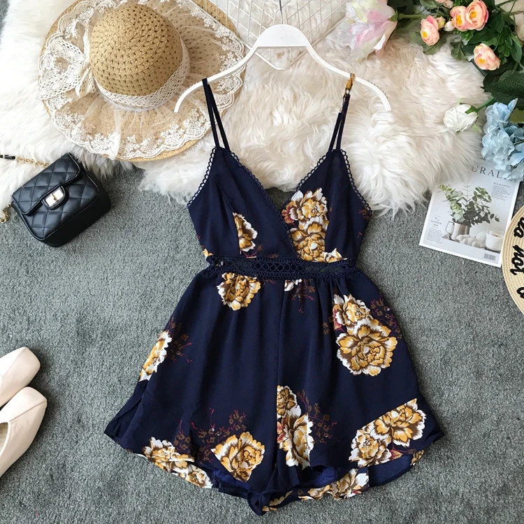 Женский комбинезон ALPHALMODA повседневный пляжный с открытой спиной бантиком и