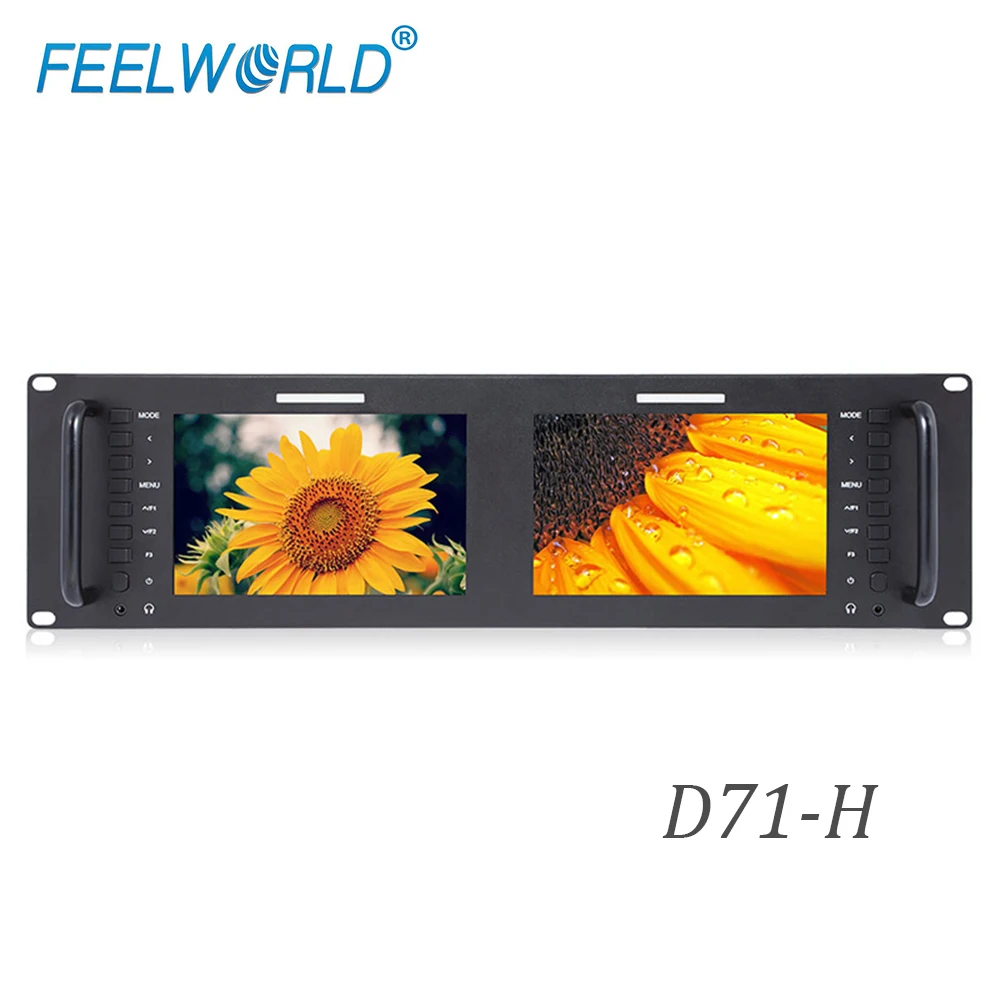 comprar Feelworld D71-H 3ru Montagem Em Rack Monitor De Transmissão 1280x800 Duplo 7 Polegada Ips Com Hdmi Av Lan No Porto