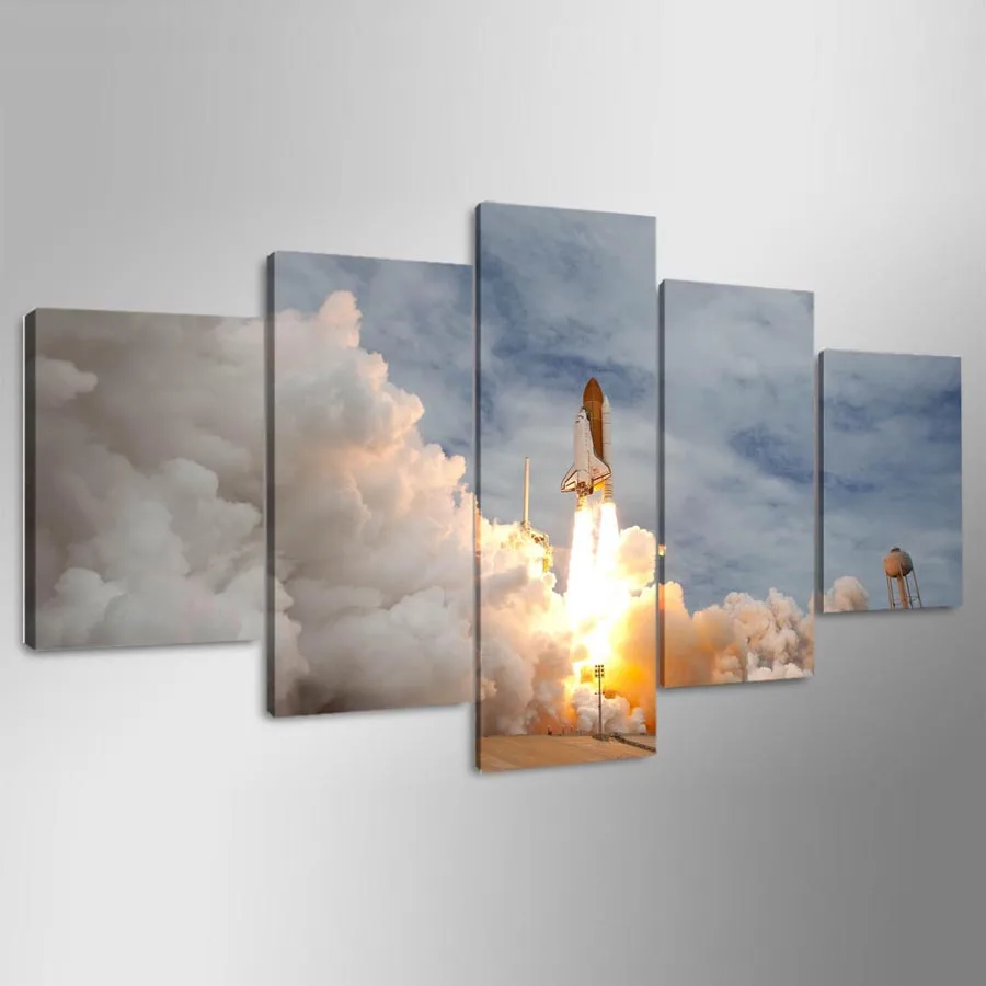 

Printed Modular Frame Picture Large Canvas Painting For Bedroom 5 Panel The Space Shuttle Living Room Home Wall Art Decor