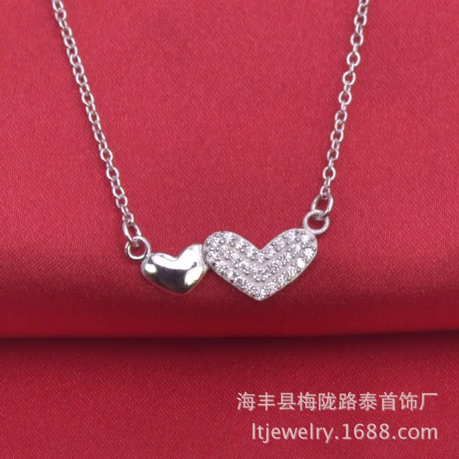 

HWPE14650 Newest jewelry love heart pendant silver necklace for women,