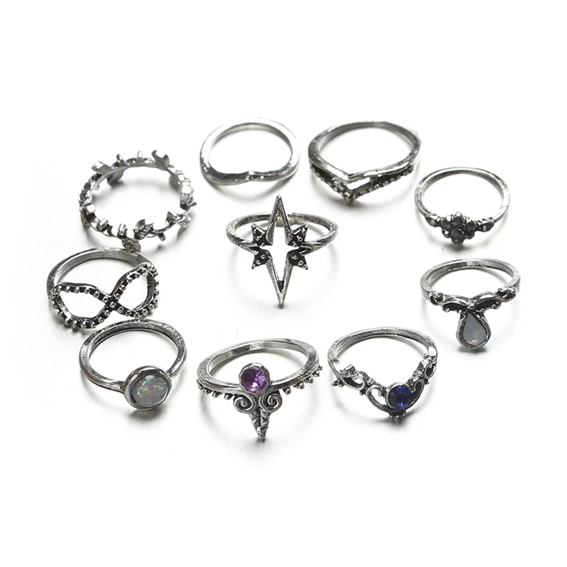 Бохо миди кольцо звезда наборы слово бабочка кольца для женщин ювелирные изделия