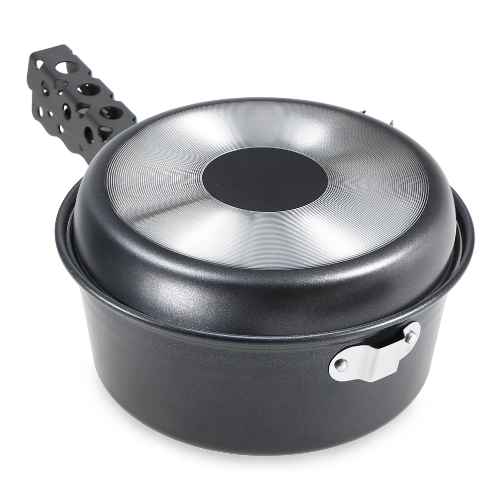 Outdoor Camping Pot Set Non-stick Cookware 2-3 Person Cook Nonstick Pans Gripper for Backpacking Hiking Picnic | Спорт и развлечения