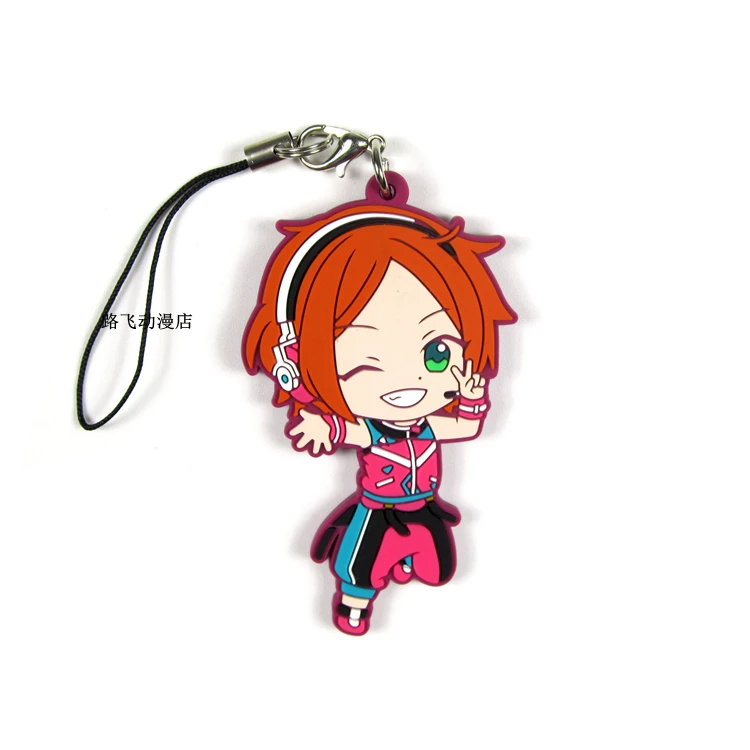 Аниме модель ансамбль звезды фигурку резиновый мобильный Aoi Yuta Hinata брелок для