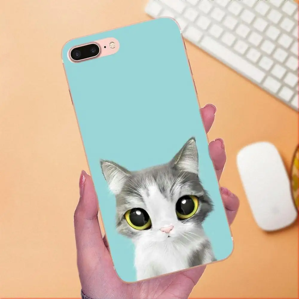 Чехол из ТПУ Kawaii Cute Cat для Huawei Honor 4C 5A 5C 5X 6 6C 6A 6X 7 7X 8 9 V8 V10 Y3II Y5II Y6II G8 P7 Play Lite | Мобильные
