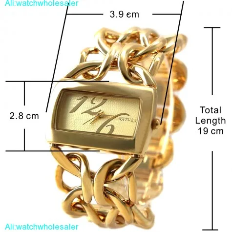 Женские часы с двойным ремешком и золотым циферблатом Роскошные Кварцевые