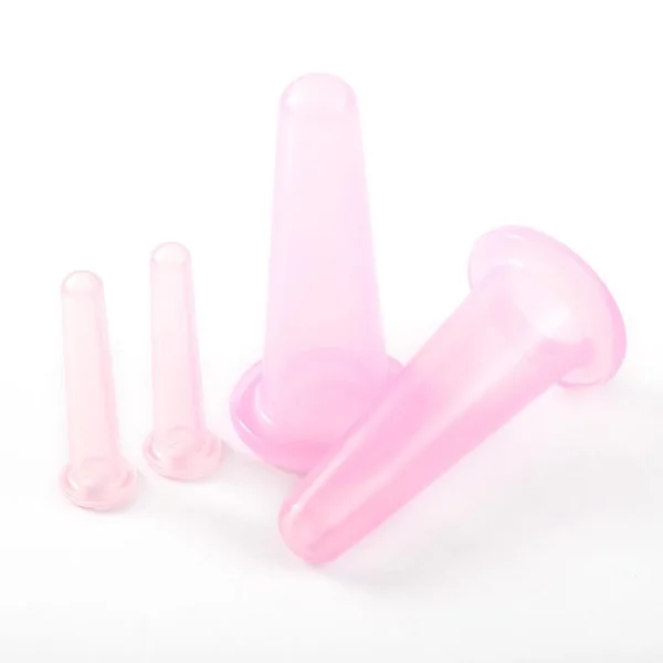 pink 4 шт. силиконовые чашки для тела набор для лица шеи спины глаза массаж вакуумные банки антицеллюлитный массажер на присоске лечение - Цвет: pink