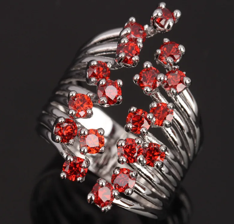 Винно-красный гранат ювелирные изделия для вечевечерние серебряное покрытие