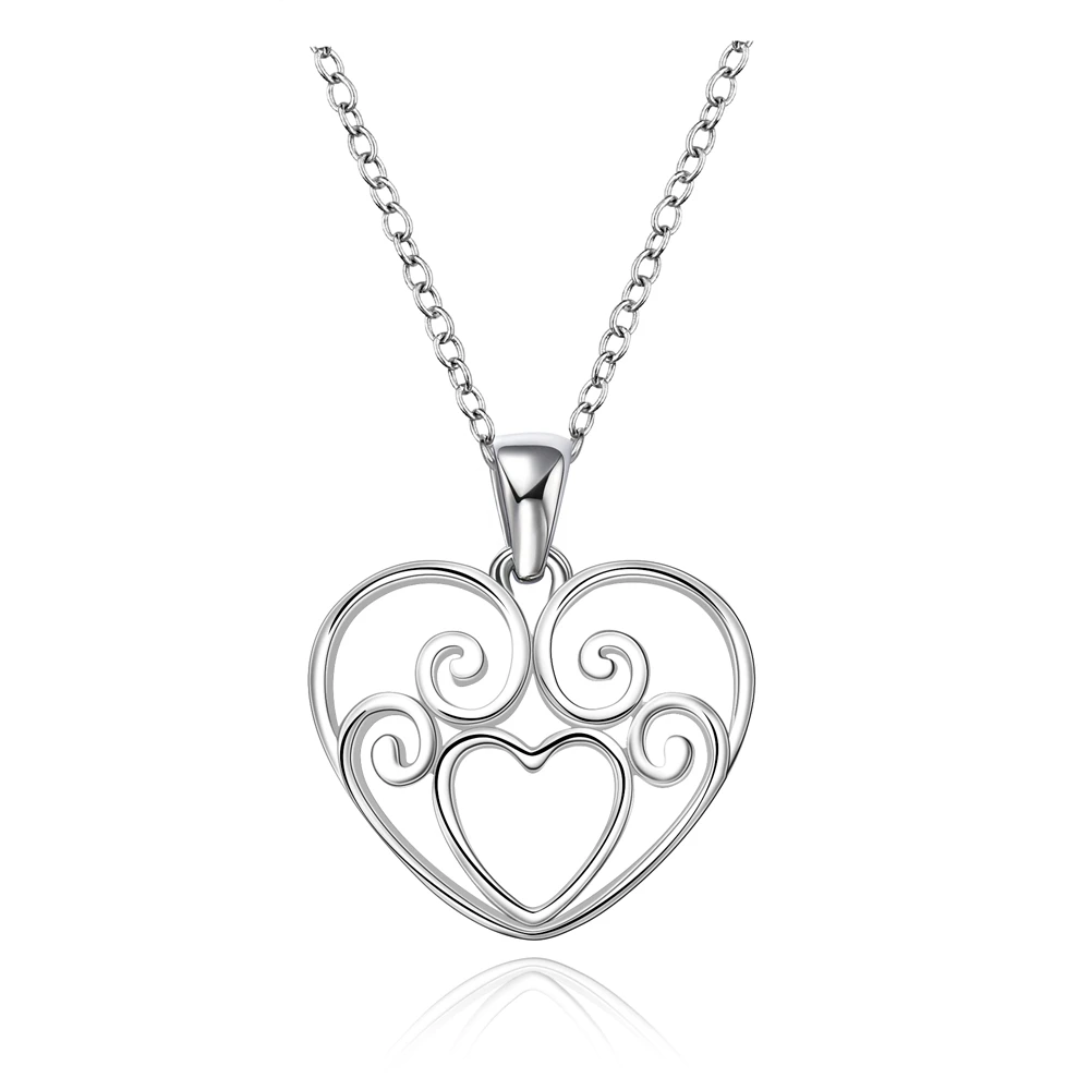Free Shipping Fashion Heart Shape Zircon Silver Necklace Love Pendant 925 Sterling | Украшения и аксессуары