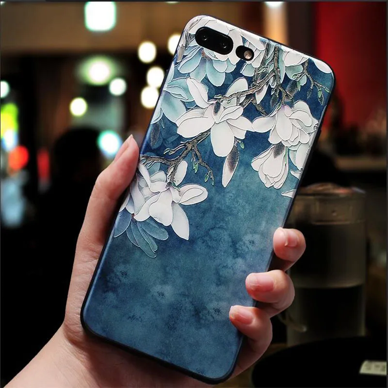 Милый 3D тисненый цветок чехол для телефона iphone X XS Max XR 10 8 7 6 6S Plus Чехол Мягкий