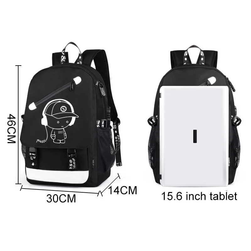 

man Luminous backpack mochila children school bags for teenagers boys girls big capacity school backpack waterproof satchel bag