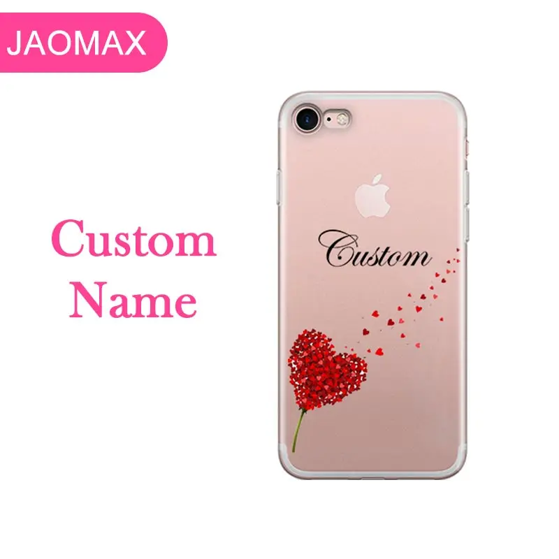 Jaomax персонализированный пользовательское имя мира чехол "карта" для iPhone 11 7Plus Xs Max SE 5S X 8 6s Xr прозрачный силиконовый чехол с цветами и сердцем - Цвет: Nameflower1