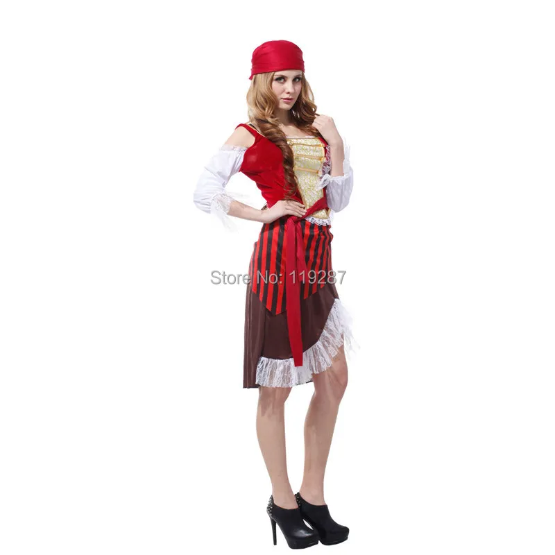 Новинка пиратское женское платье сексуальная модель Женский пиратский костюм