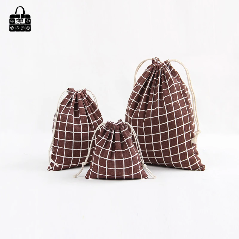 1 шт. тканевый мешок для сбора пыли в клетку из хлопка дорожная сумка хранения