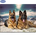 Полная квадратная дрель Алмазная вышивка, собаки Рукоделие Набор для вышивания крестиком алмазов картина с рисунком животных; Домашняя декоративная Бриллиантовая Мозаика Фотографии