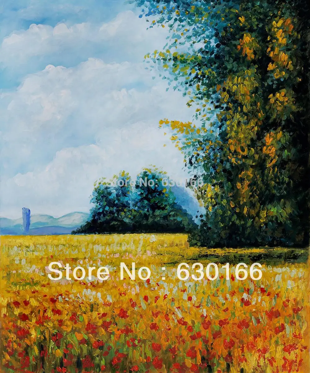 Воспроизведение масляной живописи Клода Моне ручной росписи Champ de avoine (овсянные