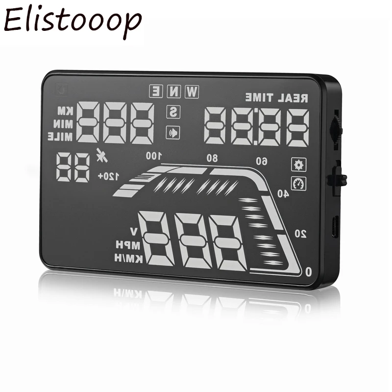 Elistooop Q7 5 дюйма автомобильный проектор дисплей на голову GPS Hud автоматический