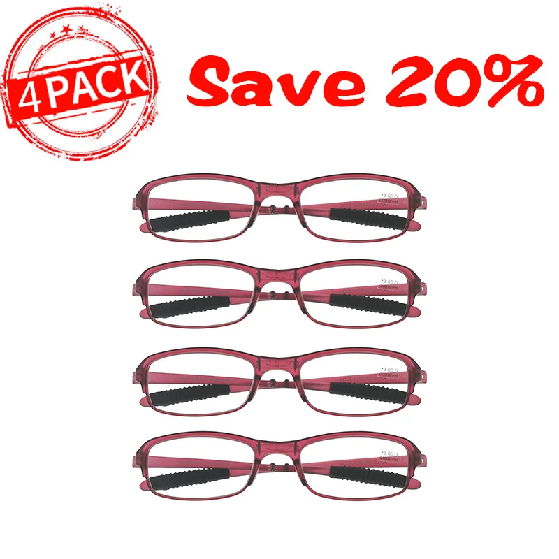 4 pcs pink glasses Отрегулировать дизайн очки для чтения складной с коробкой Анти-усталость дальнозоркости очки+ 1,5+ 2,0+ 2,5+ 3,0 W-DSRRA - Цвет оправы: 4 pcs pink glasses