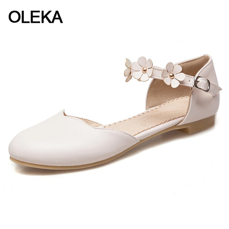 Oleka 2018 Весна Для женщин без каблука Обувь круглый носок удобная женская обувь