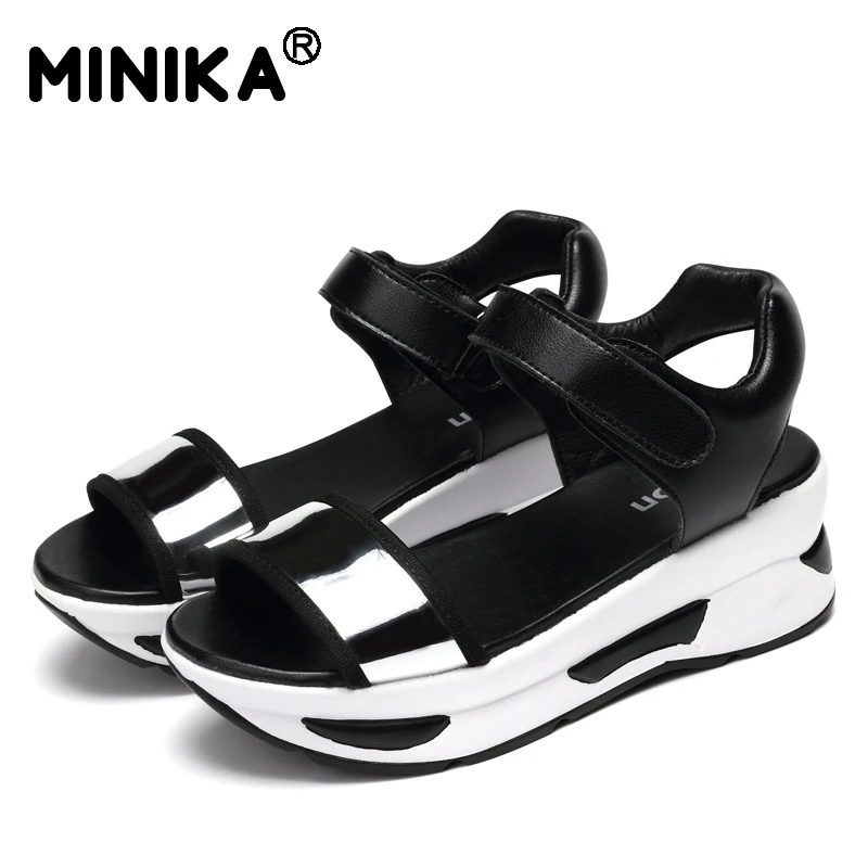 Minika/Новинка 2018 года Летняя женская повседневная обувь на толстой подошве